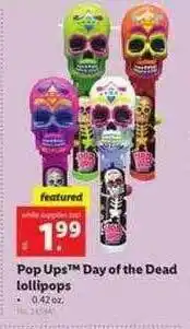 Lidl Pop Ups™ Day Of The Dead Lollipops offer