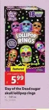 Lidl Day Of The Dead Sugar Skull Lollipop Rings offer
