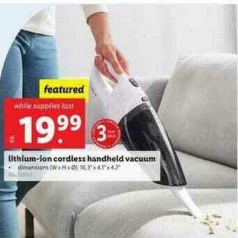 Lidl Lithium-Ion Cordless Handheld Vacuum offer