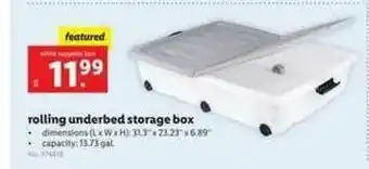 Lidl Rolling Underbed Storage Box offer