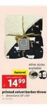 Lidl Printed Velvet Berber Throw offer
