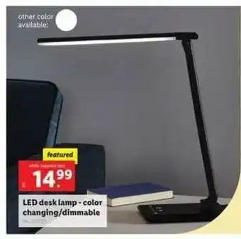 Lidl Led Desk Lamp - Color Changing-Dimmable offer