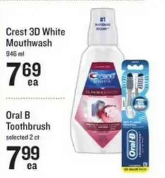 Lowes Foods Crest 3D White Mouthwash Or Oral B Toothbruch offer