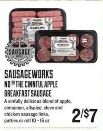 Lowes Foods Sausageworks No 28 The Cinnfulapple Breakfast Sausage offer