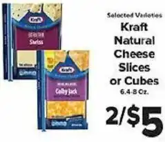 Harter House Kraft Natural Cheese Slices Or Cubes offer