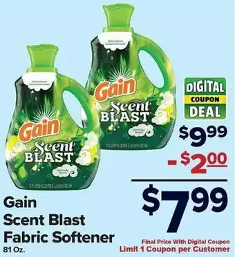 Gain Scent Blast Fabric Softener 81 oz
