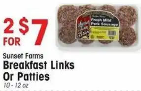 Sunset Farms Breakfast Links Or Patties 10-12 oz