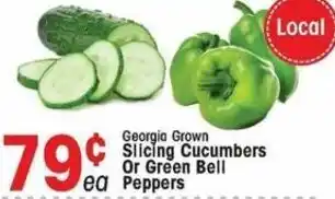 IGA Slicing Cucumbers Or Green Bell Peppers offer