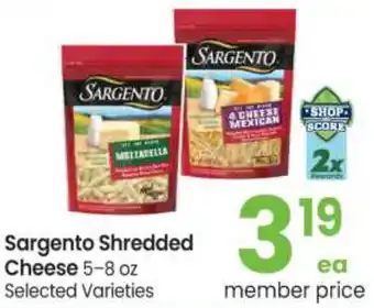 Safeway Sargento Shredded Cheese 5-8 oz offer