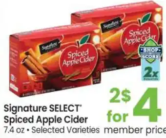 Safeway Signature Select Spiced Apple Cider 7.4 oz offer