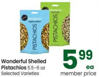 Safeway Wonderful Shelled Pistachios 5.5-6 oz offer