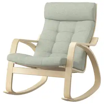 Ikea PoÄng Rocking chair, birch veneer/gunnared light green offer