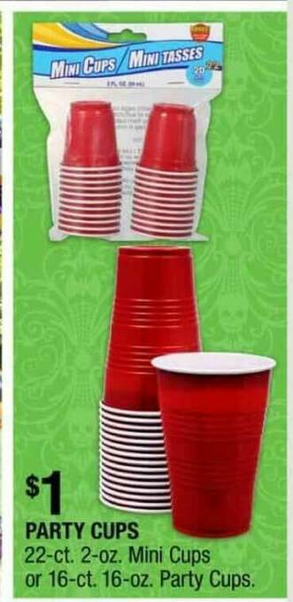 Dollar Tree Party Cups offer