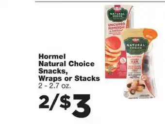 Family Fresh Market Hormel Natural Choice Snacks Wraps Or Stacks offer