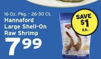 Hannaford Hannaford Large Shell-on Raw Shrimp offer