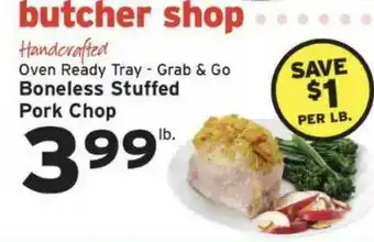 Hannaford Oven Ready Tray - Grab & Go Boneless Stuffed Pork Chop offer