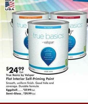 Valu Home Centers True Basics By Valspar Flat Interior Self-priming Paint offer