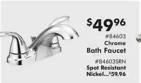 Valu Home Centers Chrome Bath Faucet Spot Resistant Nickel offer