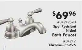 Valu Home Centers Spot Resistant Nickel Bath Faucet Chrome offer