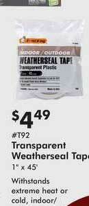 Transparent Weatherseal Tape