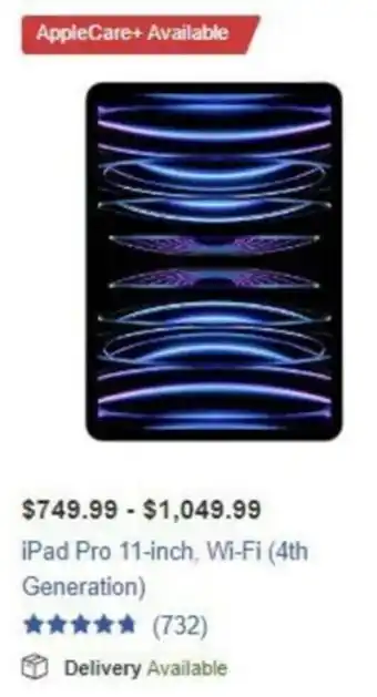 Costco Apple iPad Pro 11-inch, Wi-Fi (4th Generation) offer