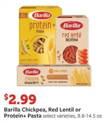 Fareway Barilla Chickpea, Red Lentil or Protein+ Pasta offer