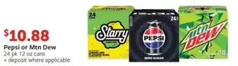 Fareway Pepsi or Mtn Dew 24 pk 12 oz cans offer