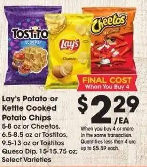 Kroger Lay's Potato or Kettle Cooked Potato Chips offer