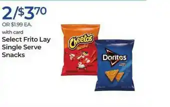 Rite Aid Select Frito Lay Single Serve Snacks offer