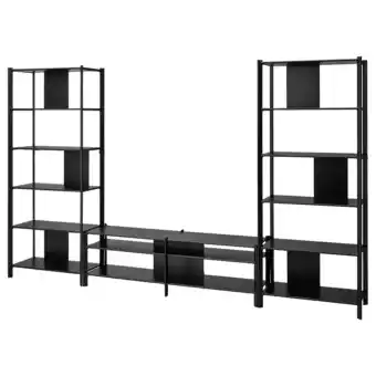 Ikea JÄttesta tv storage combination, black, 126x15 3/4x76 3/4 offer