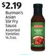 Aldi Burman's Asian Stir Fry Sauce offer