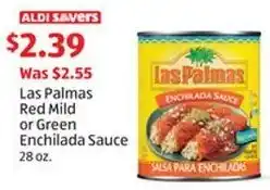 Aldi Las Palmas Red Mild or Green Enchilada Sauce offer