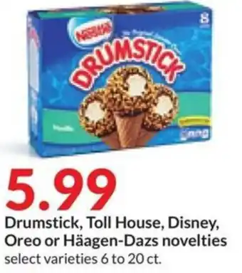 Hy-Vee Drumstick, Toll House, Disney, Oreo or Häagen-Dazs novelties select varieties 6 to 20 ct. offer