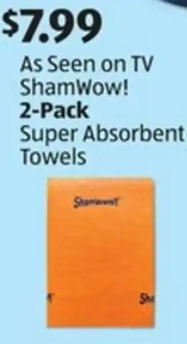 Aldi ShamWow! 2-Pack Super Absorbent Towels offer