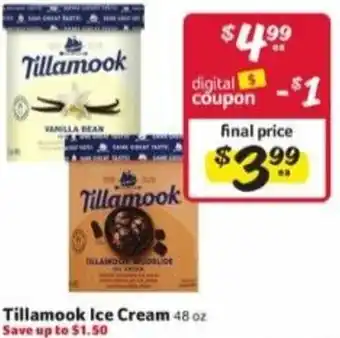 Winn Dixie Tillamook Ice Cream 48 oz offer