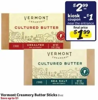 Winn Dixie Vermont Creamery Butter Sticks 8 oz offer