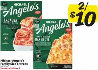 Winn Dixie Michael Angelo's Family Size Entrées 20-32 oz offer