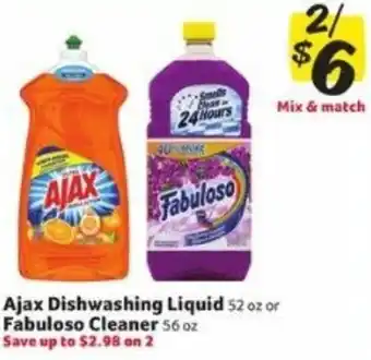 Winn Dixie Ajax Dishwashing Liquid 52 oz Or Fabuloso Cleaner 56 oz offer