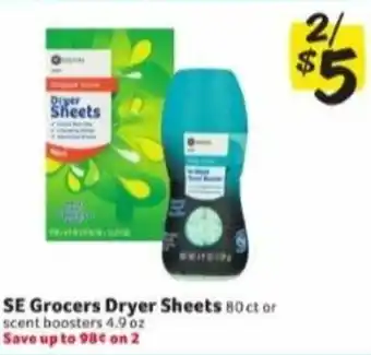 Winn Dixie SE Grocers Dryer Sheets offer