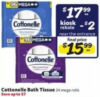 Winn Dixie Cottonelle Bath Tissue offer
