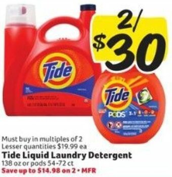 Winn Dixie Tide Liquid Laundry Detergent offer