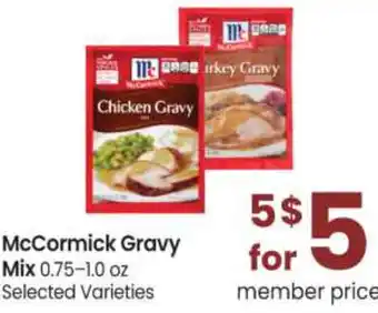 Safeway McCormick Gravy Mix 0.75-1.0 oz offer