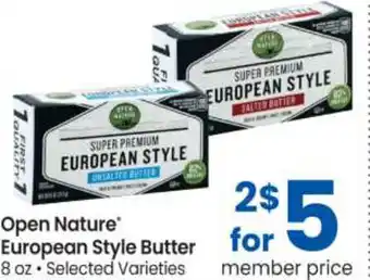 Safeway Open Nature European Style Butter 8 oz offer