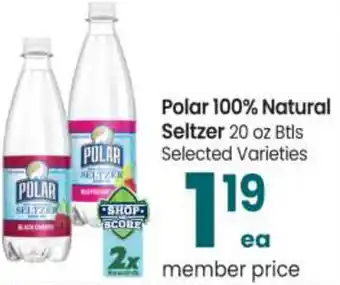 Safeway Polar 100% Natural Seltzer 20 oz offer