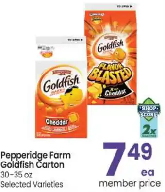Safeway Pepperidge Farms Goldfish Carton 30-35 oz offer