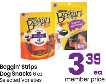 Safeway Beggin' Strips Dog Snacks 6 oz offer