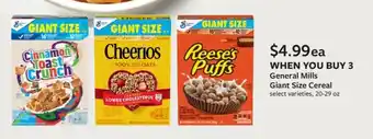 Fareway General Mills Giant Size Cereal offer