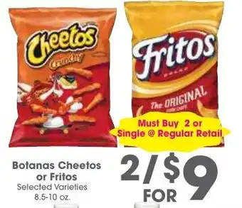 Arteagas Food Center Botanas Cheetos or Fritos offer
