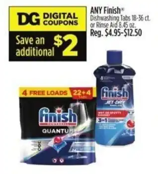 Dollar General Any Finish Dishwashing Tabs offer