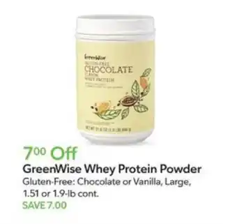 Publix GreenWise Whey Protein Powder offer